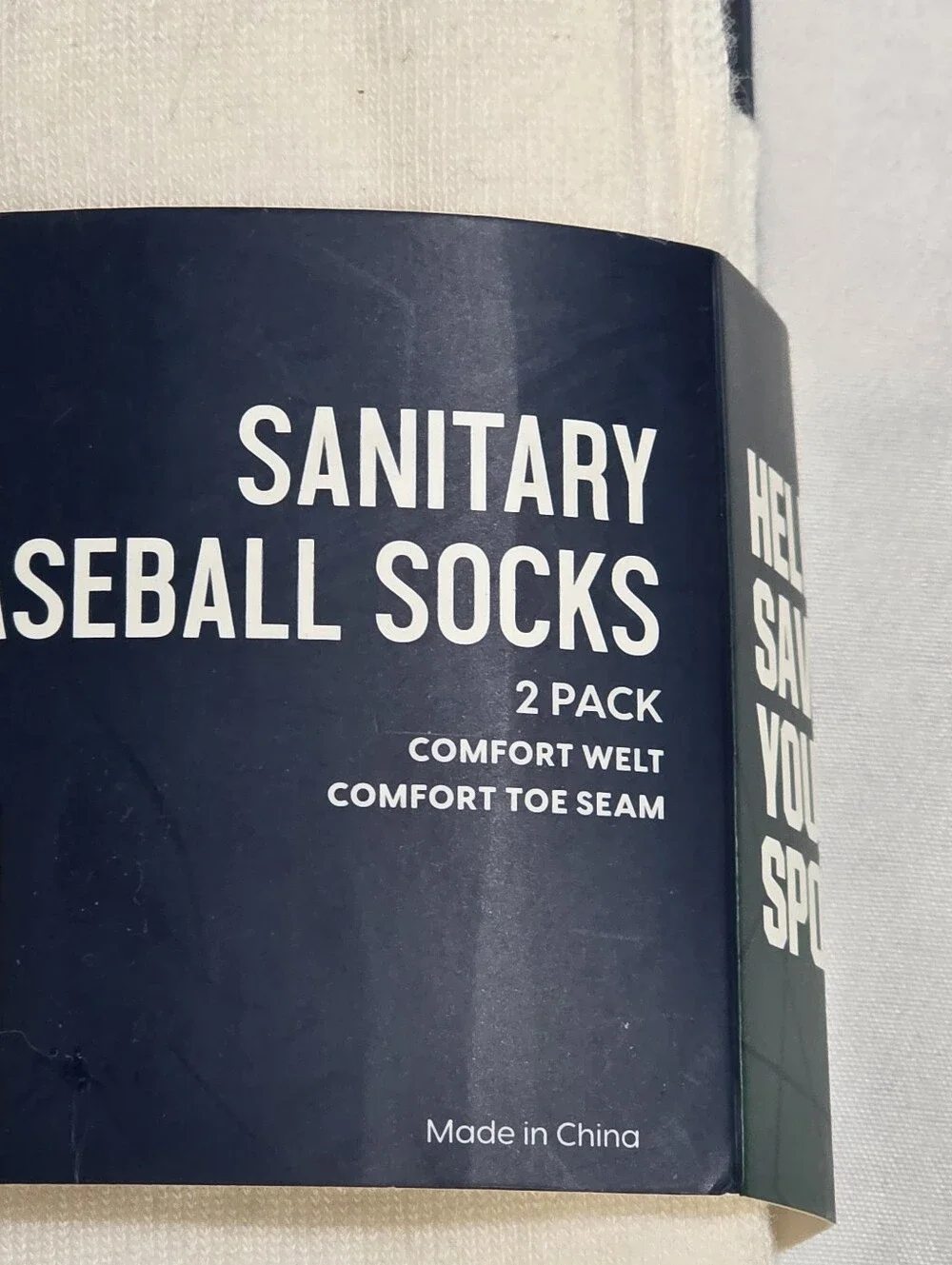 DSG Sanitary Baseball White Athletic Socks  2 Pk Comfort Toe And Welt Seam Large